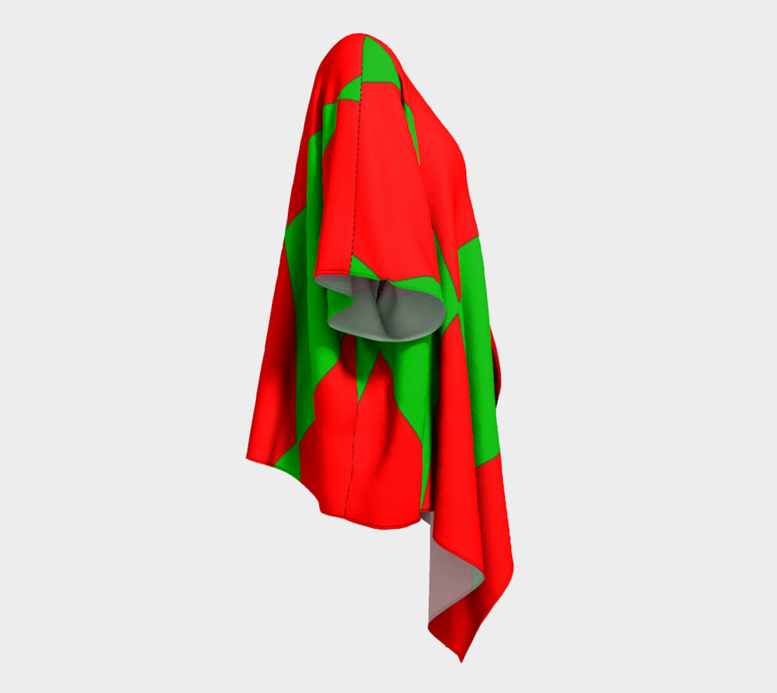 Christmas Harlequin Diamond Draped Kimono Robe preview #3