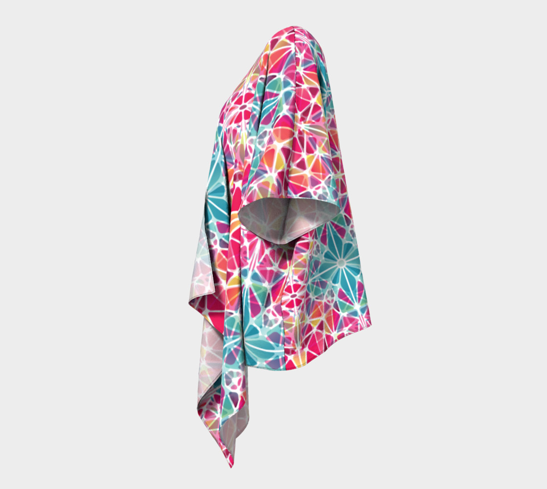 Pink and Blue Kaleidoscope Draped Kimono preview #2