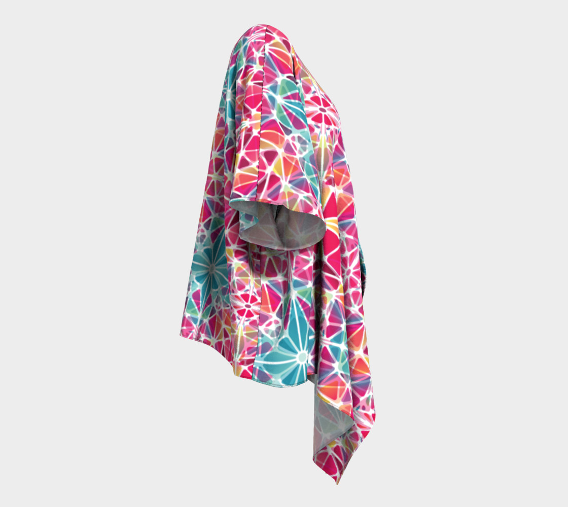 Pink and Blue Kaleidoscope Draped Kimono preview #3