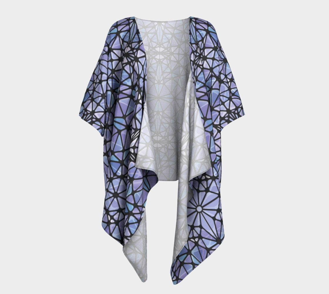 Purple and Blue Kaleidoscope Draped Kimono preview #1