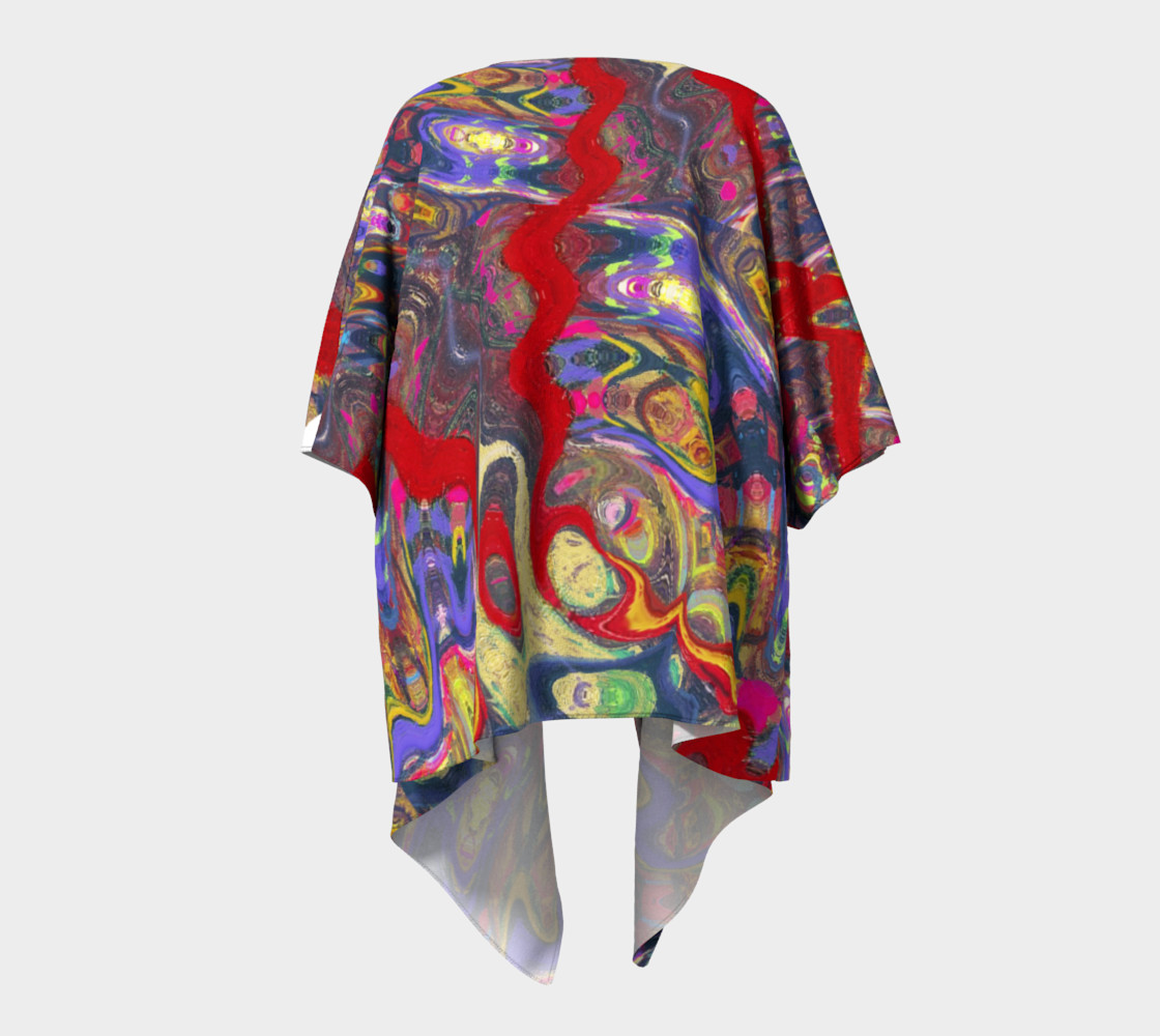 Roller Coaster Circus Pinball-Print Draped Kimono preview #4