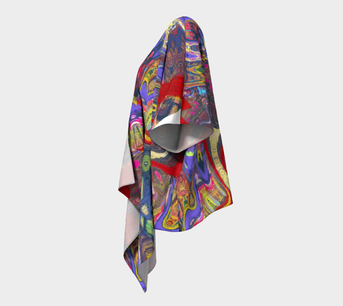 Roller Coaster Circus Pinball-Print Draped Kimono preview #2
