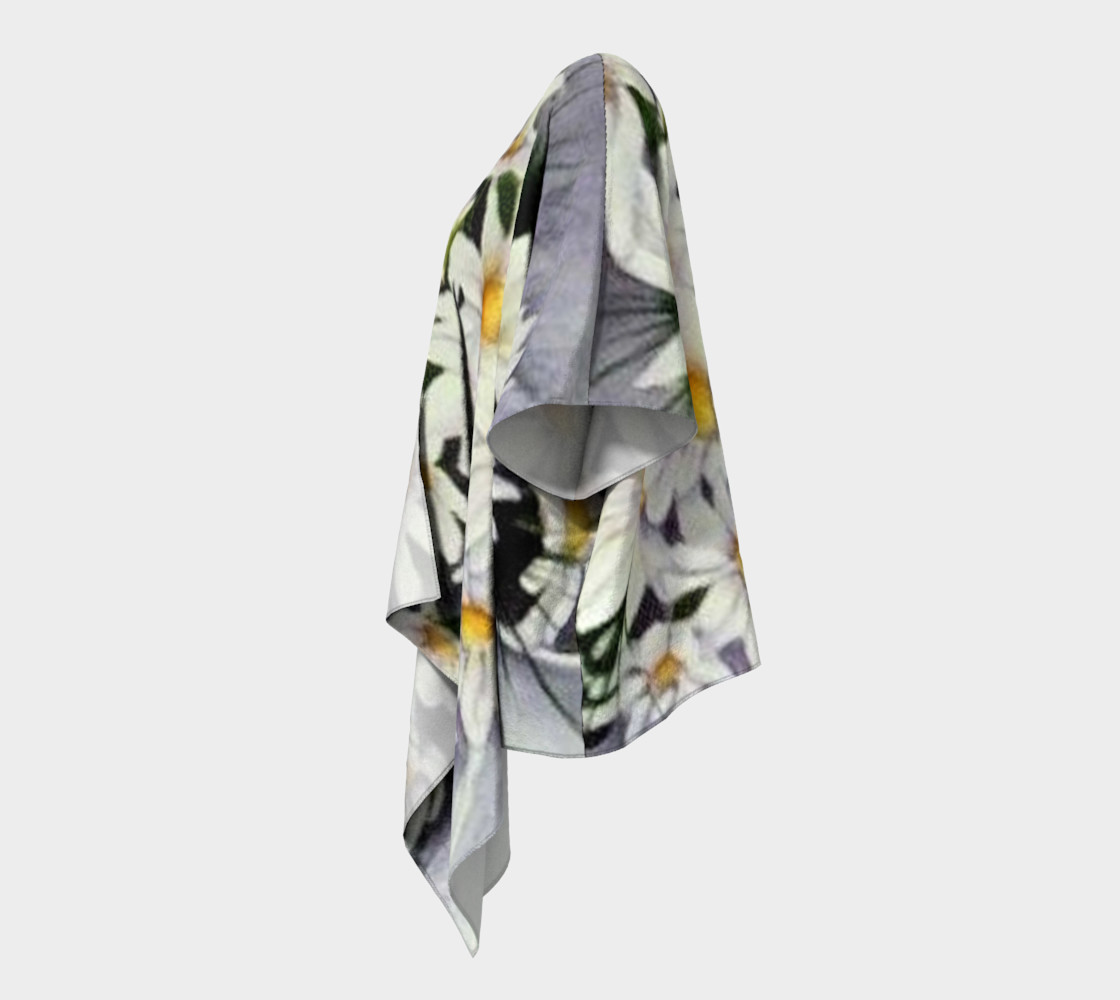White Daisy Bouquet Draped Kimono preview #2