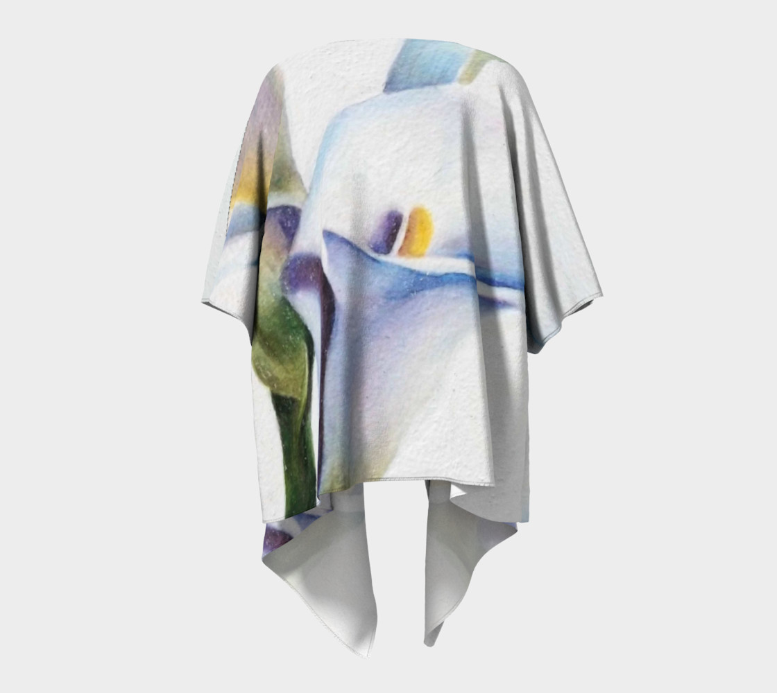White Calla Lilies Draped Kimono preview #4