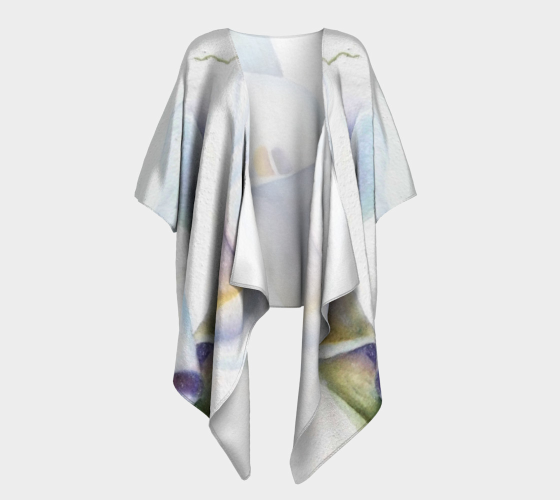 White Calla Lilies Draped Kimono preview #1