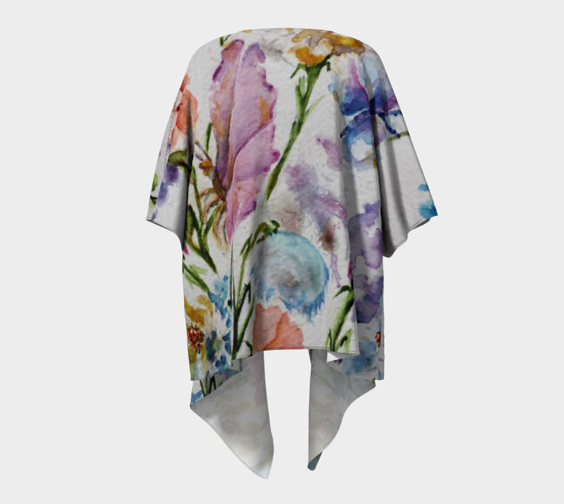 Whimsical Flowers Draped Kimono preview #4