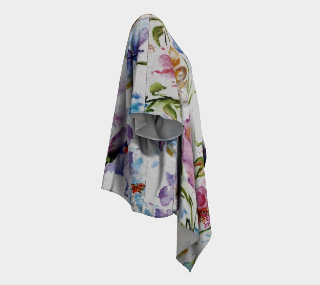 Whimsical Flowers Draped Kimono preview #3