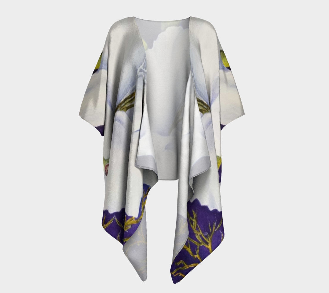 White Gladiola Draped Kimono preview #1