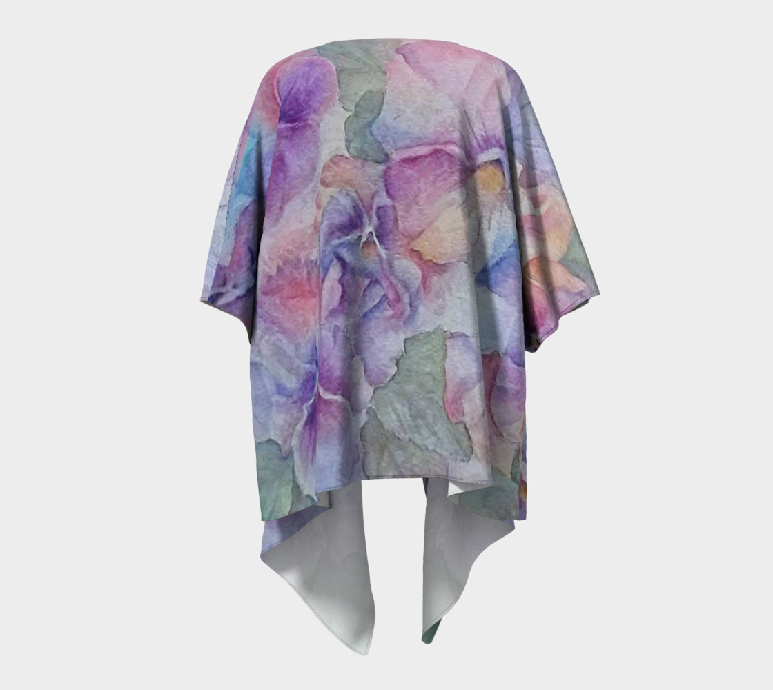 Purple Pansy Party Draped Kimono preview #4