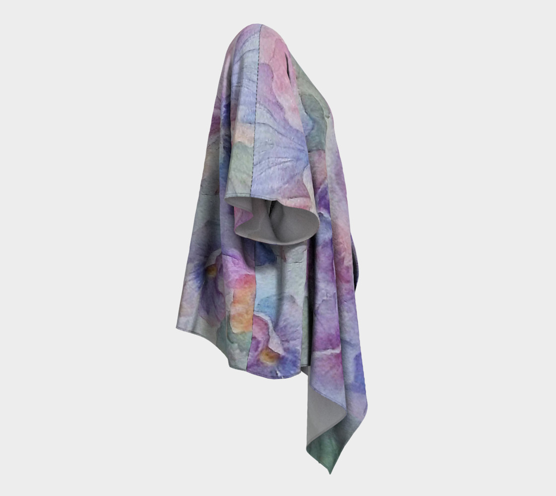 Purple Pansy Party Draped Kimono preview #3