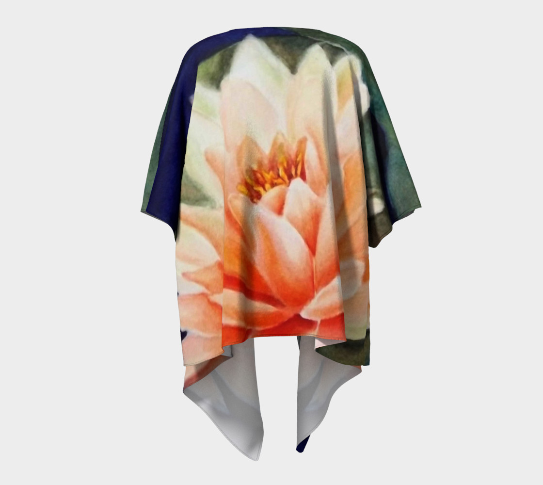 Orange Waterlily Draped Kimono preview #4