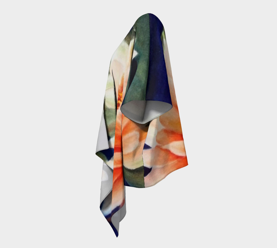 Orange Waterlily Draped Kimono preview #2