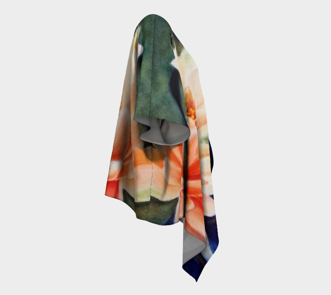 Orange Waterlily Draped Kimono preview #3