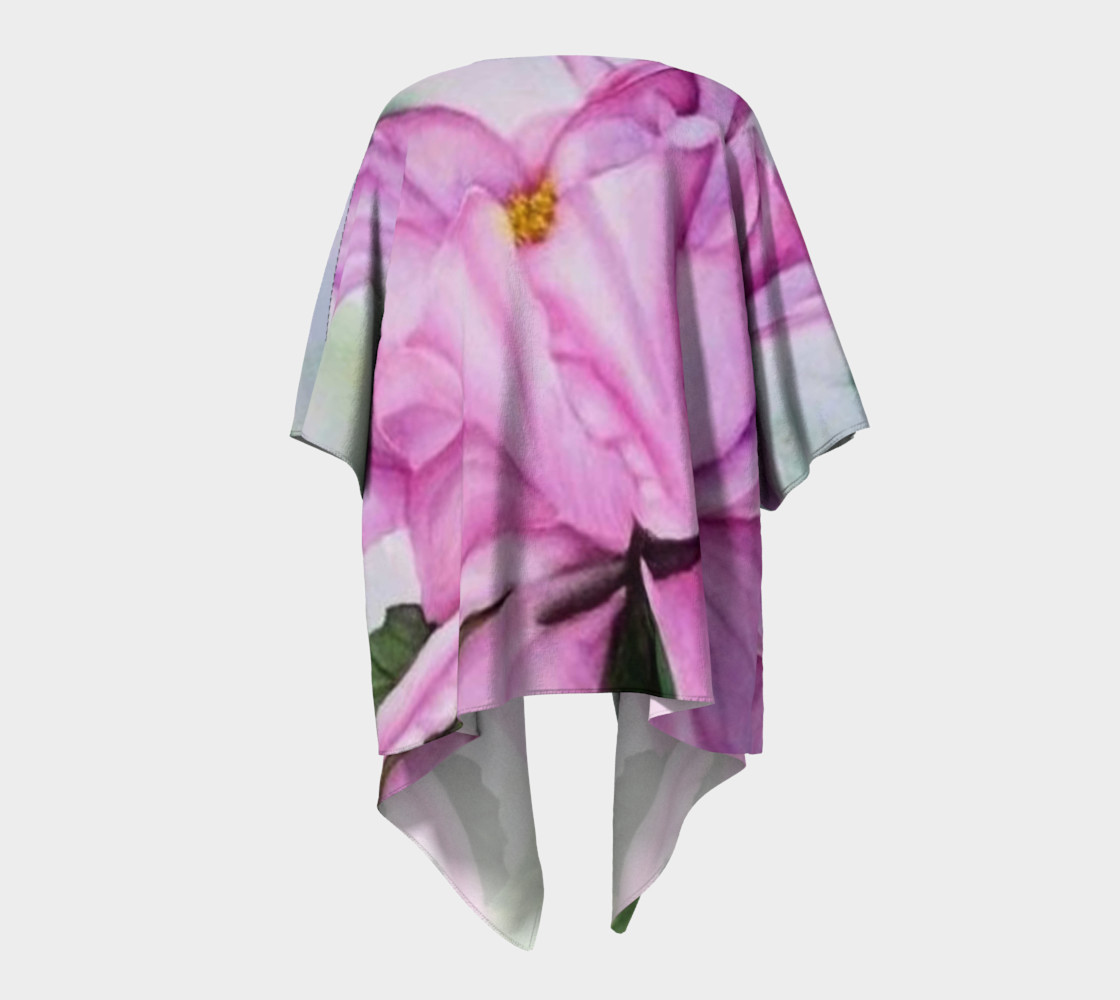 Tropical Pink Orchid Draped Kimono preview #4