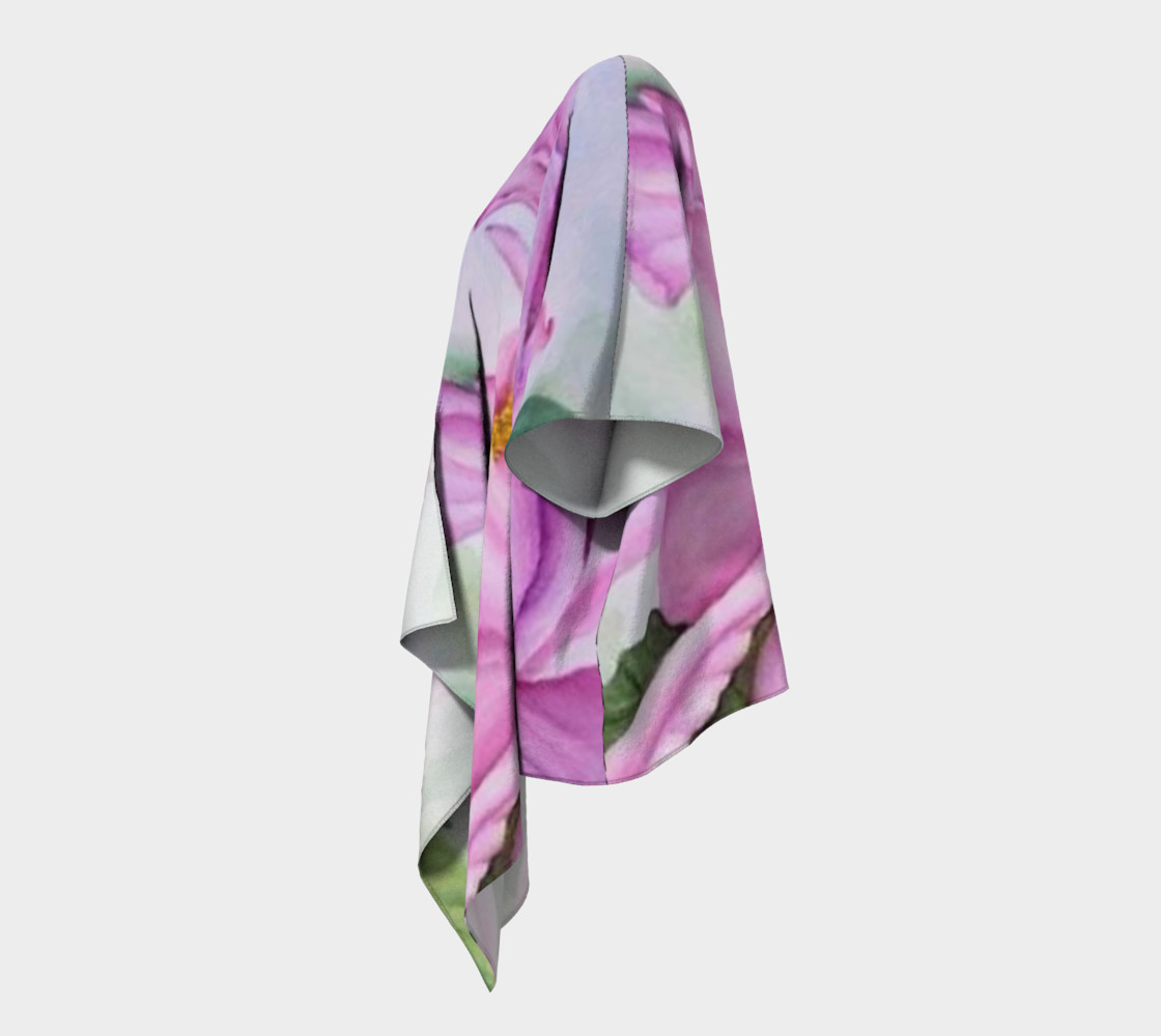Tropical Pink Orchid Draped Kimono preview #2