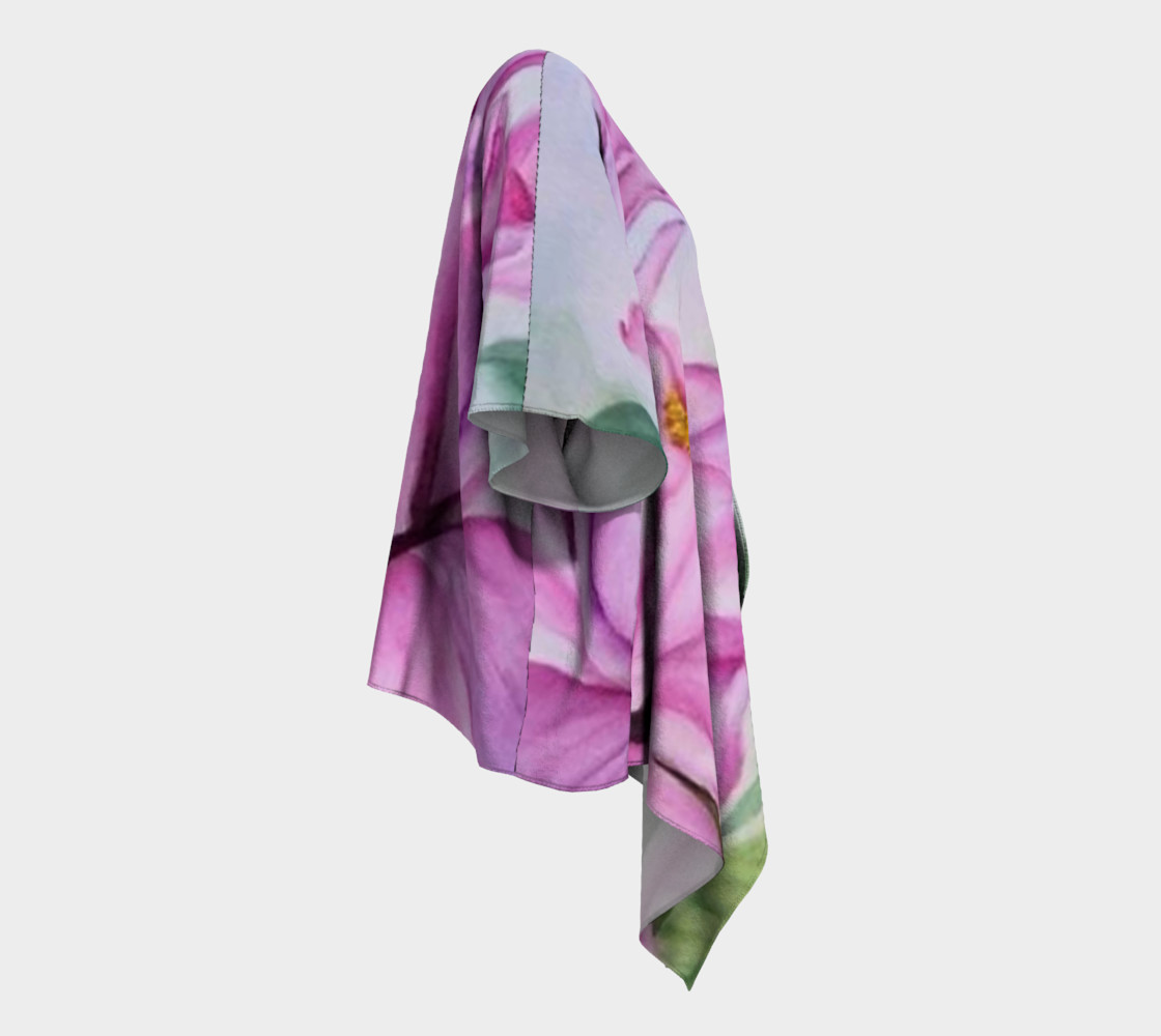 Tropical Pink Orchid Draped Kimono preview #3