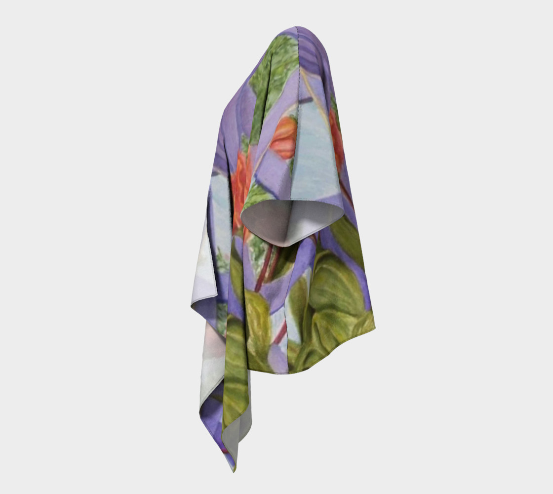 Orange Tulip Bouquet Draped Kimono preview #2