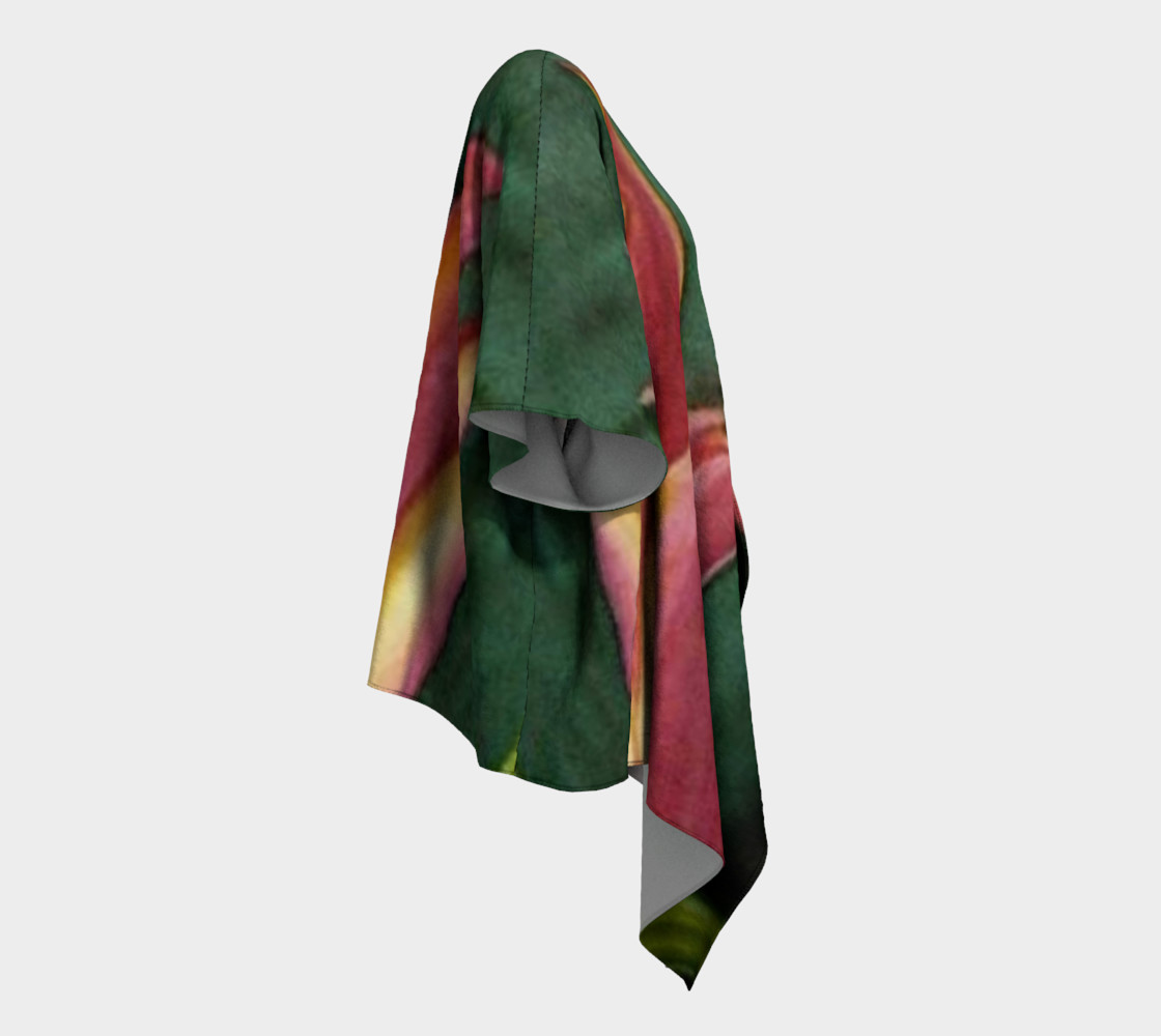 Red Orange Tulip Draped Kimono preview #3