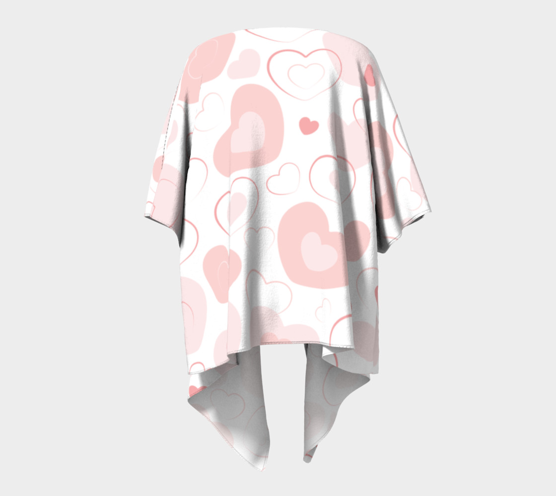 Pastel Pink Hearts Draped Kimono By Retro Too Modern Designs Shop Art Of Where