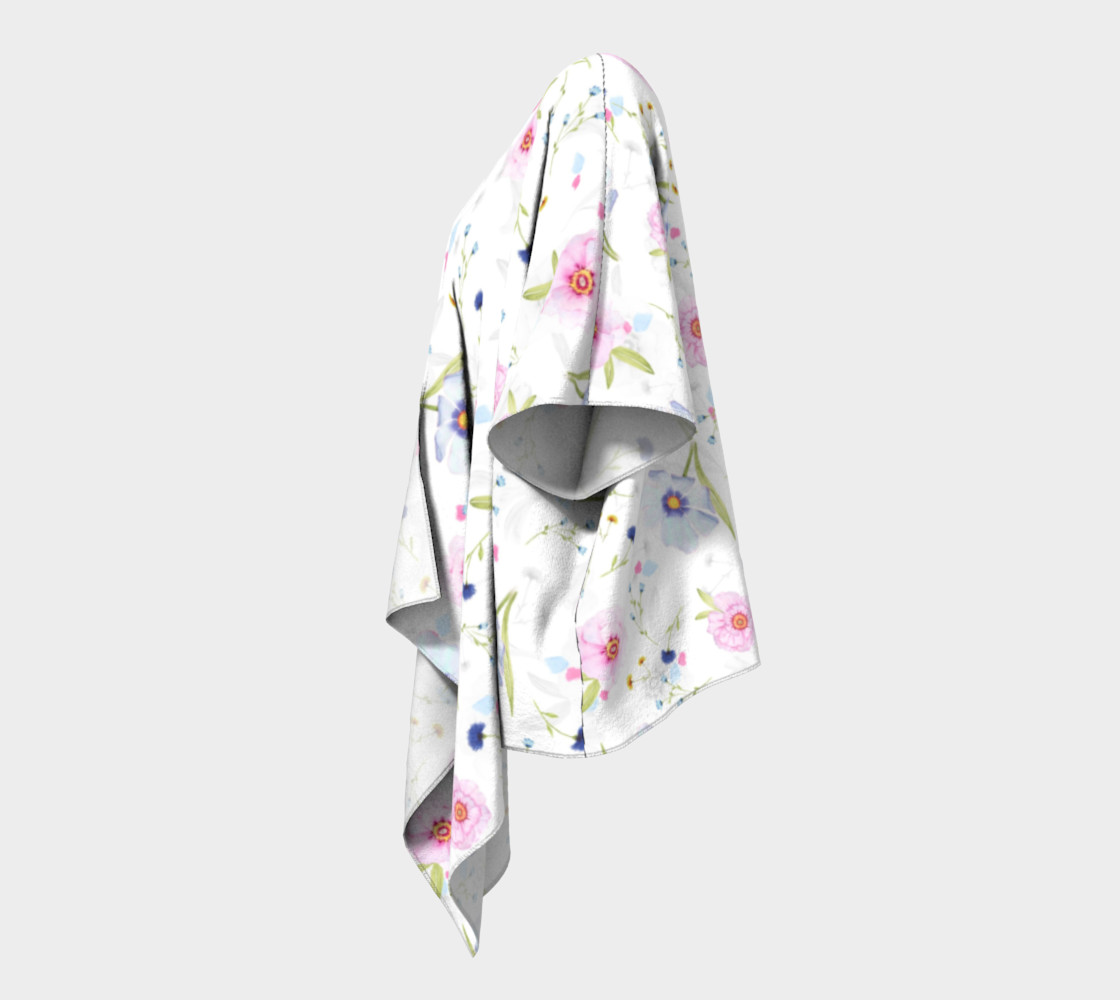 Pink and Blue Flowers on White preview #2