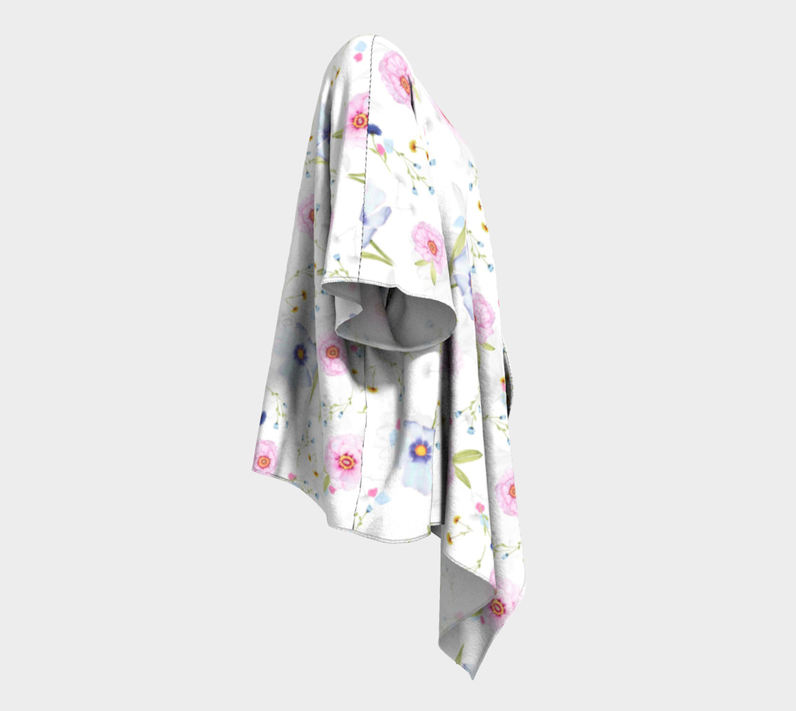 Pink and Blue Flowers on White preview #3