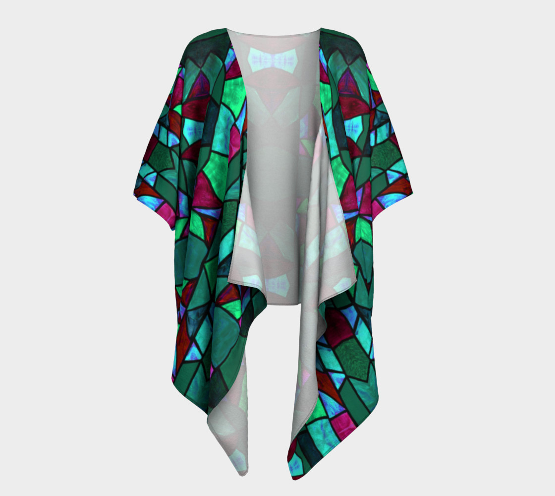 Rose Garden Stained Glass Draped Kimono preview #1