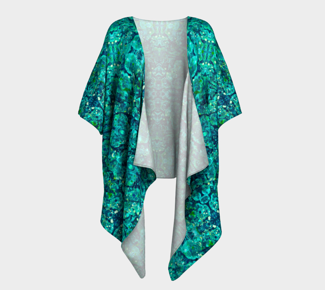 Perfect Turquoise Mosaic Draped Kimono thumbnail #2
