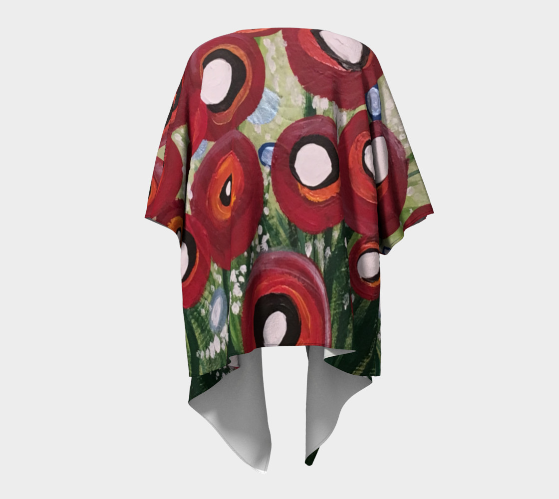 Whimsical Poppy Draped Kimono preview #4