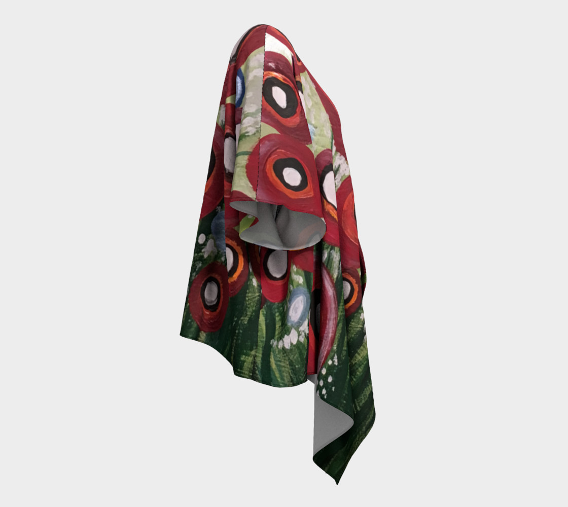 Whimsical Poppy Draped Kimono preview #3