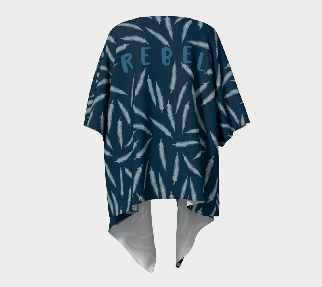 Rebel Draped Kimono in Navy preview #4