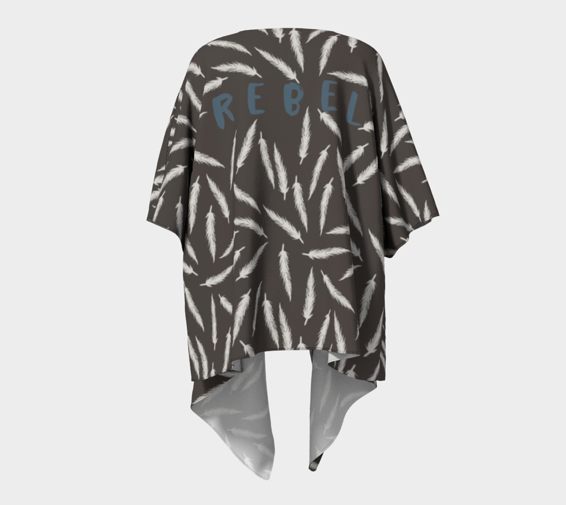 Rebel Draped Kimono in Coal preview #4