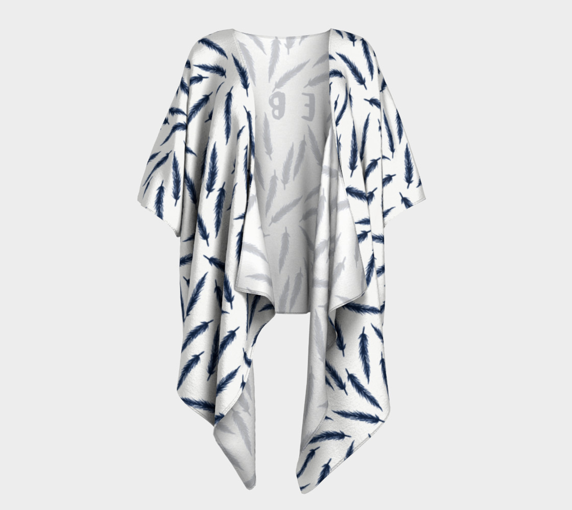 Rebel Draped Kimono in White Navy preview #1
