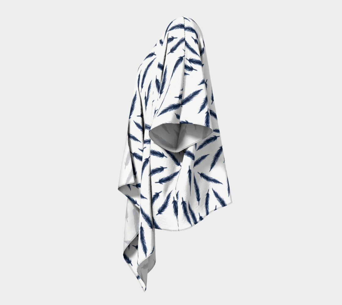 Rebel Draped Kimono in White Navy preview #2