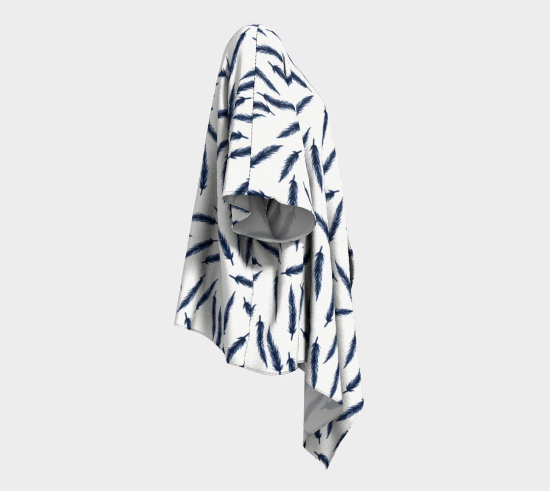 Rebel Draped Kimono in White Navy preview #3