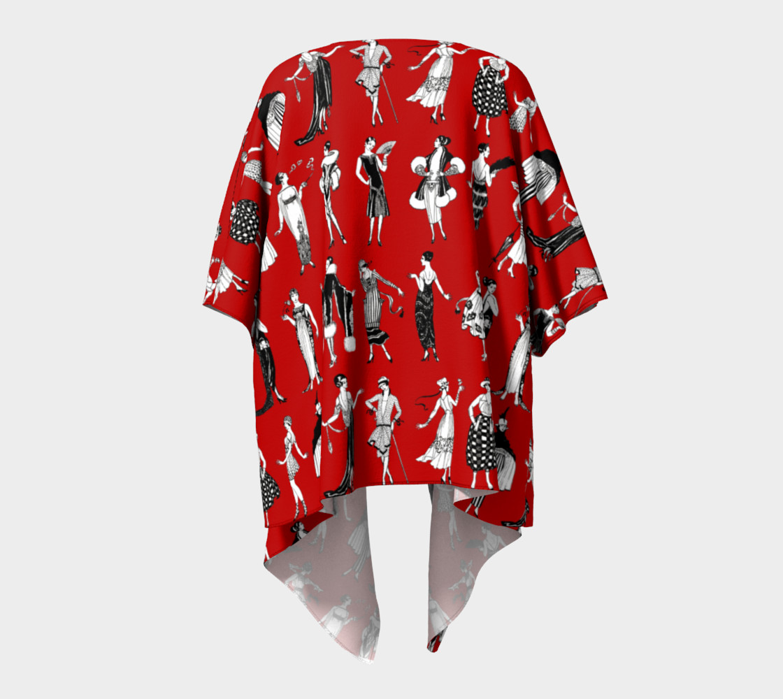 La Vie Parisienne Rouge - Draped Kimono preview #4