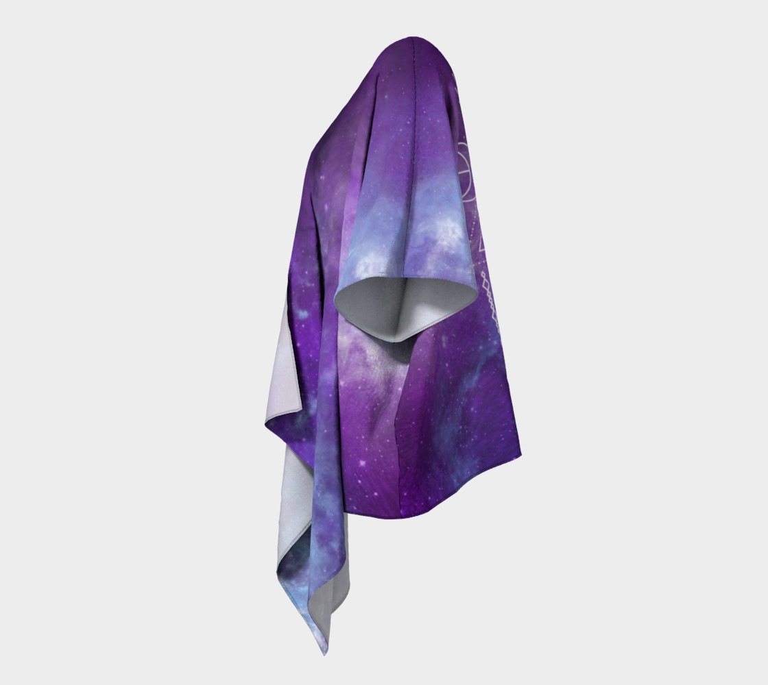 Flower of Life Geometry Moon Boho Purple Kimono preview #2