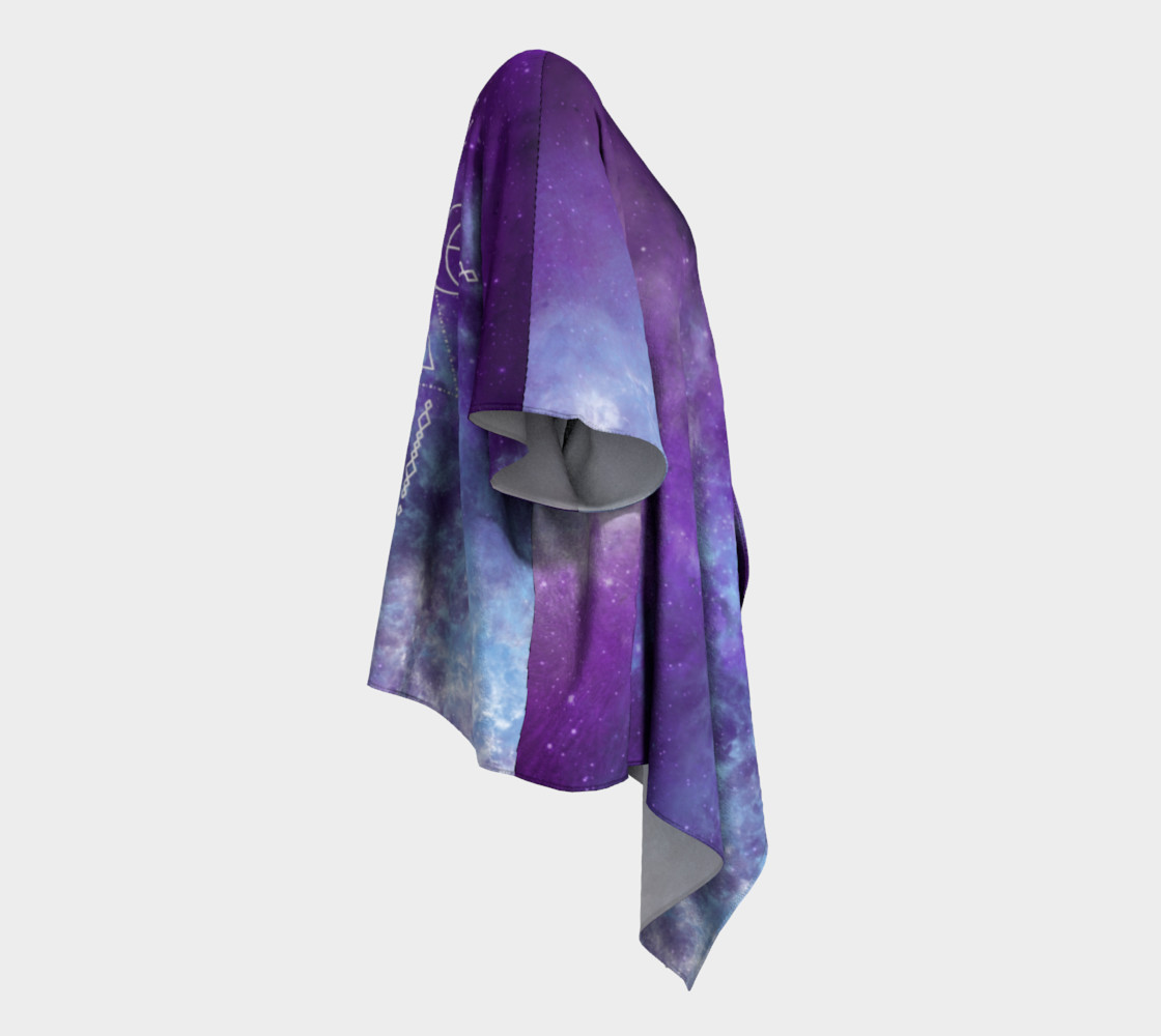 Flower of Life Geometry Moon Boho Purple Kimono preview #3