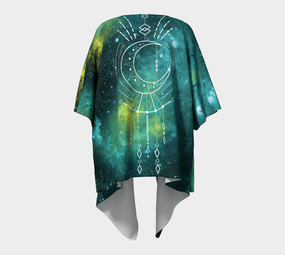 Blue green moon celestial geometric kimono preview #4