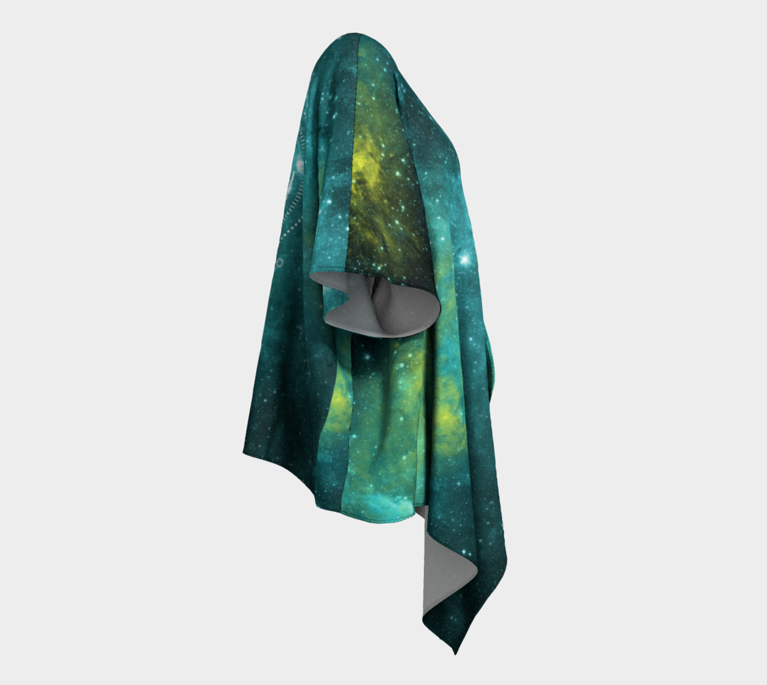 Blue green moon celestial geometric kimono preview #3