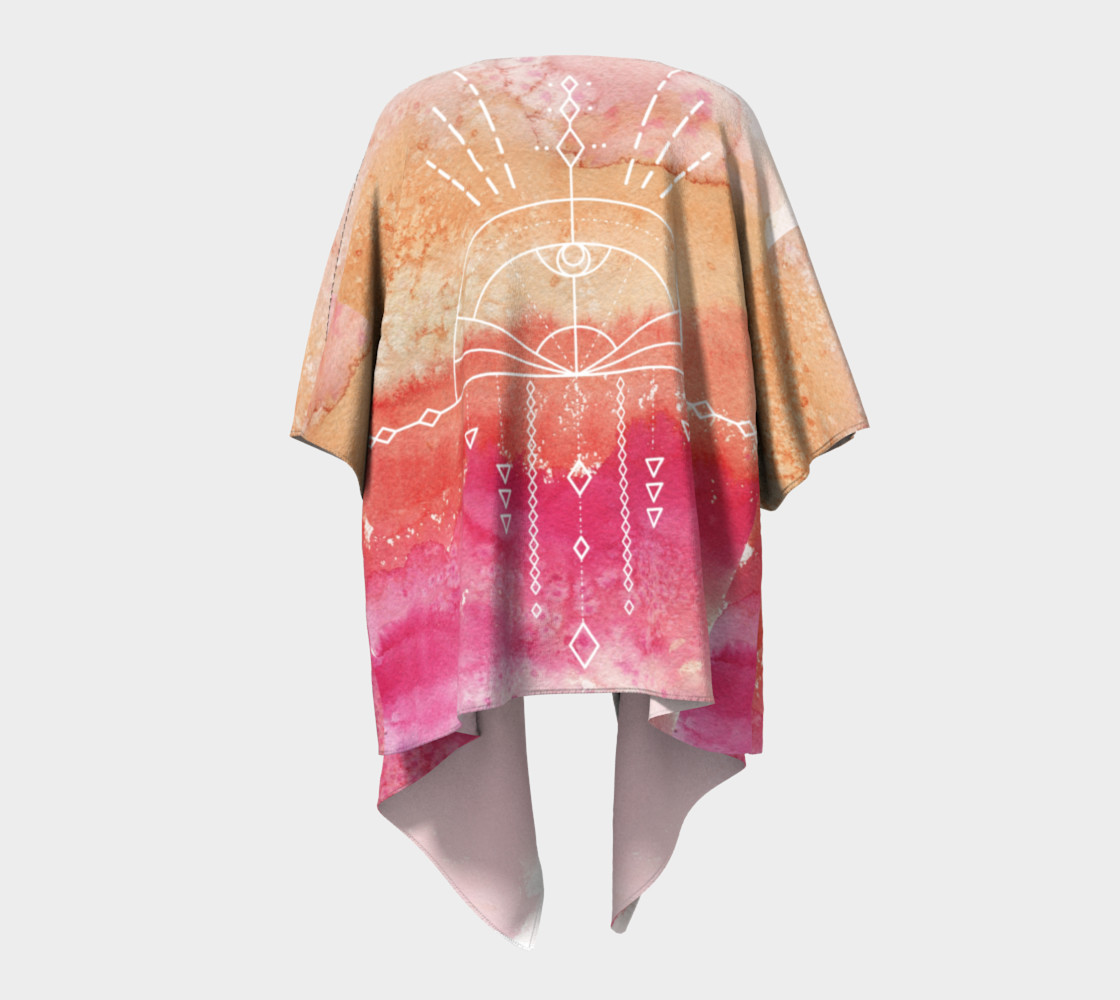 Peach watercolor gradient sunrise geometry kimono preview #4