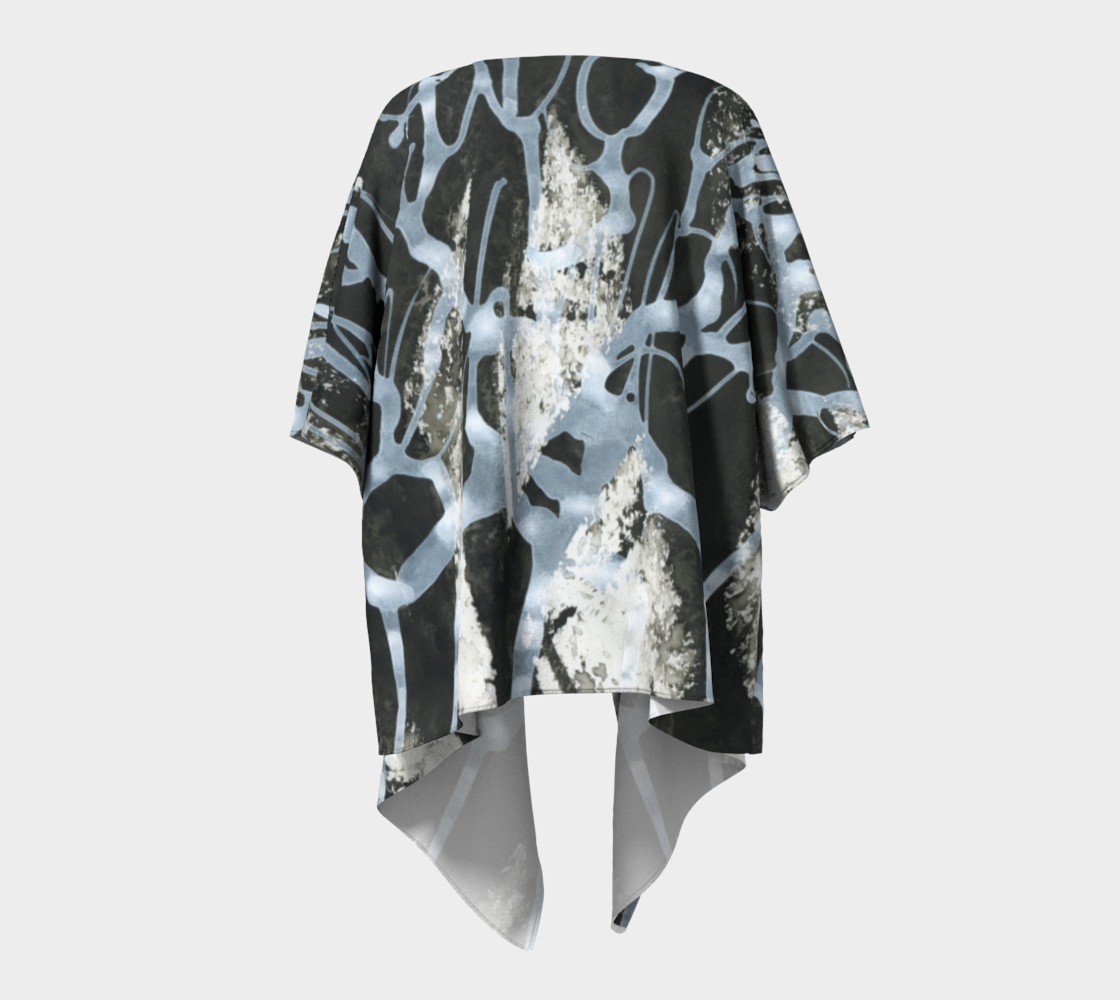 Black and White Draped Kimono preview #4