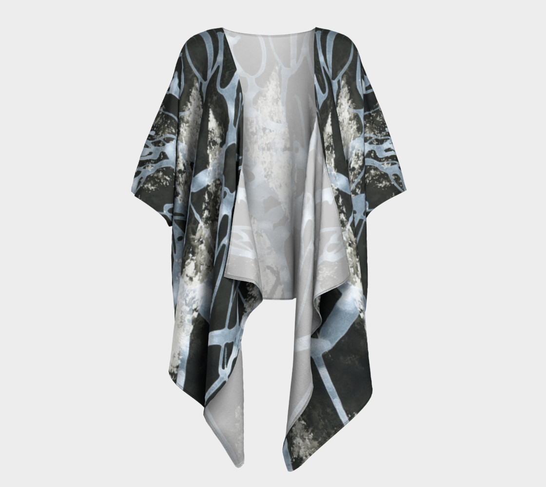 Black and White Draped Kimono preview #1