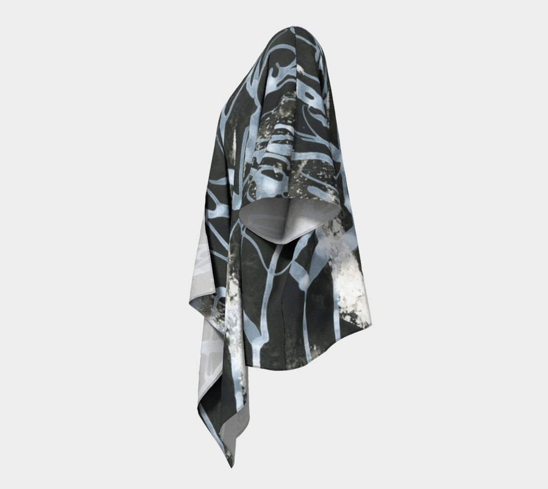 Black and White Draped Kimono preview #2