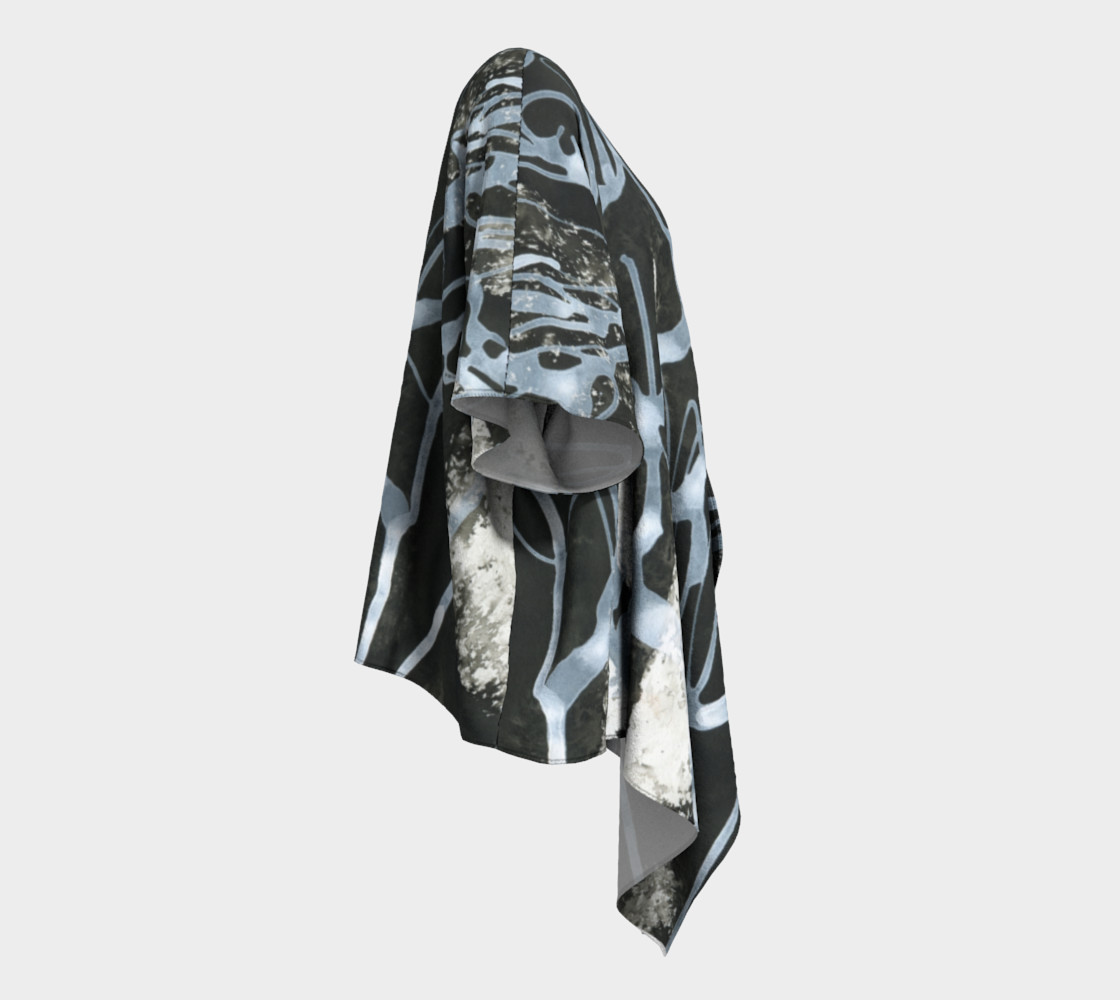 Black and White Draped Kimono preview #3