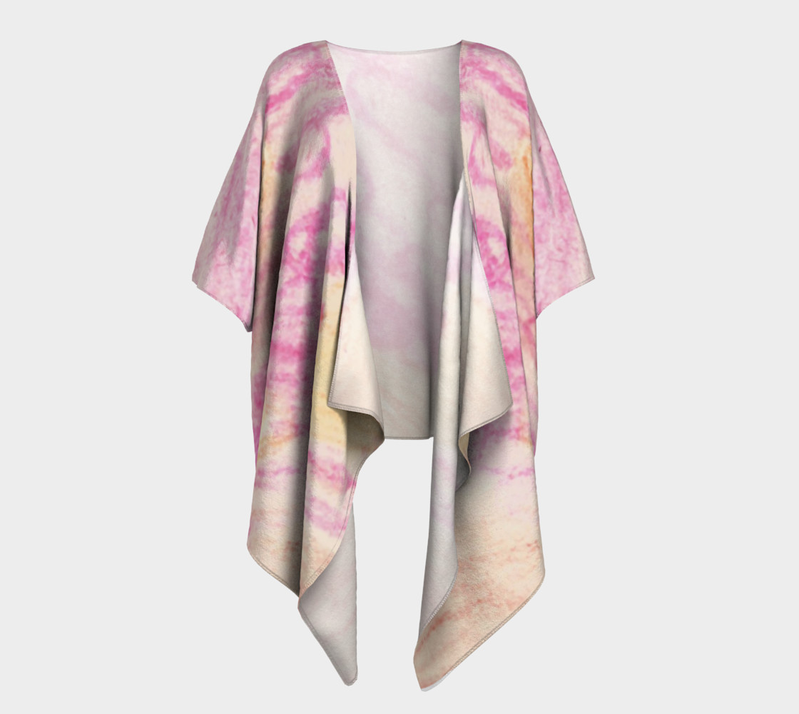 Pink Flowerets Draped Kimono preview #1