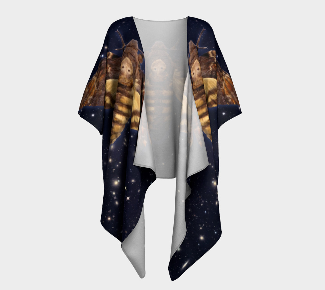 Stellar Death's Head Moth Draped Kimono preview #1