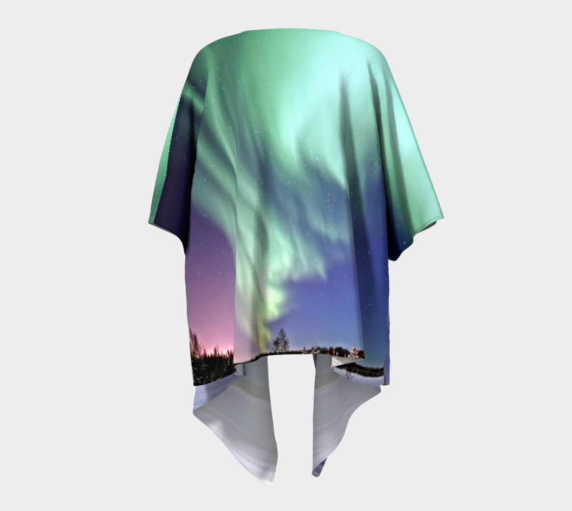 Swirling Northern Lights Draped Kimono preview #4