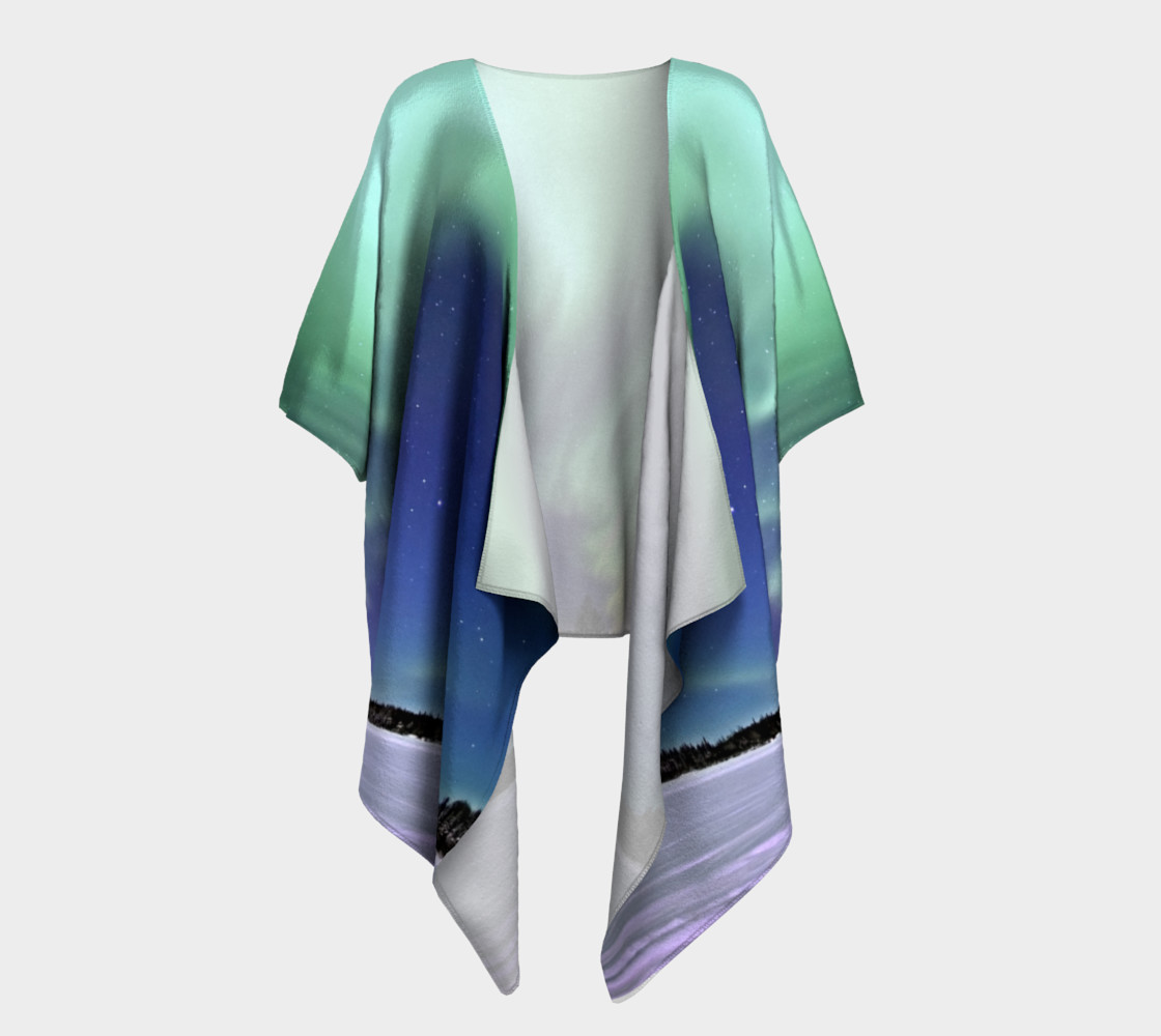 Swirling Northern Lights Draped Kimono preview #1