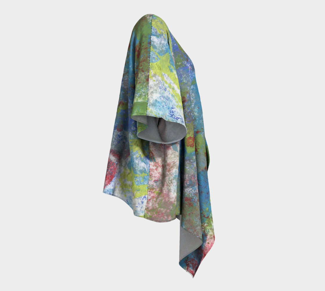 Multi Blue and Green Draped Kimono preview #3