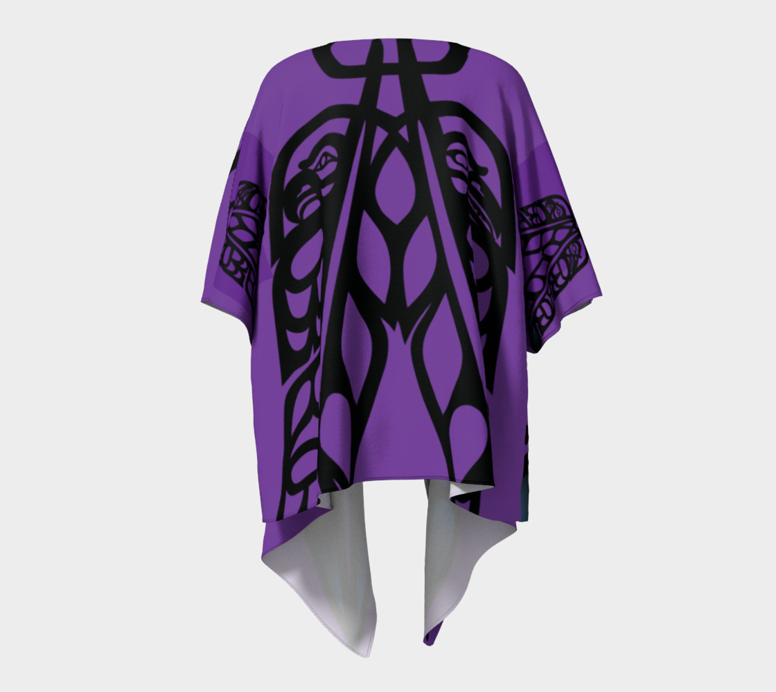 Black Raven & Eagle Feathers on Purple, by Mia Hunt preview #4